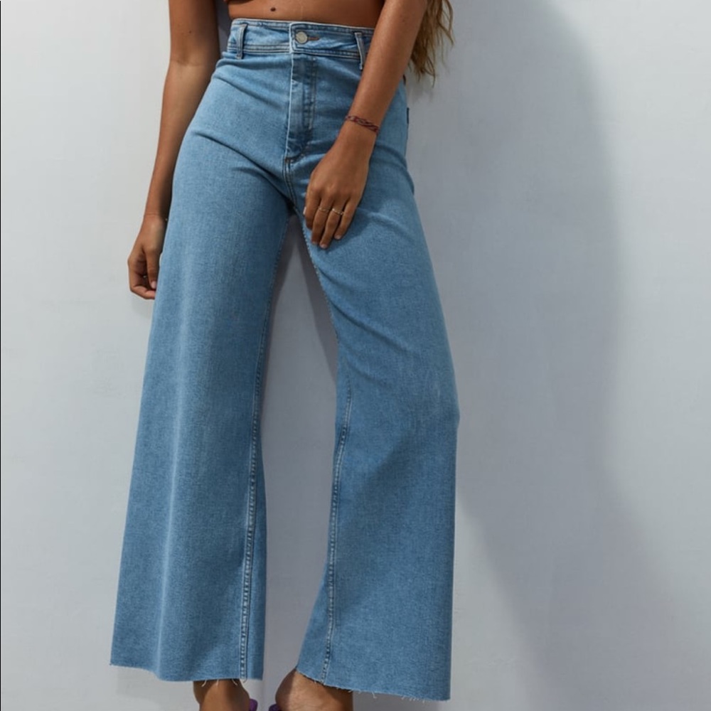 Zara Marine Straight Blue Denim Jeans Pants Size 6